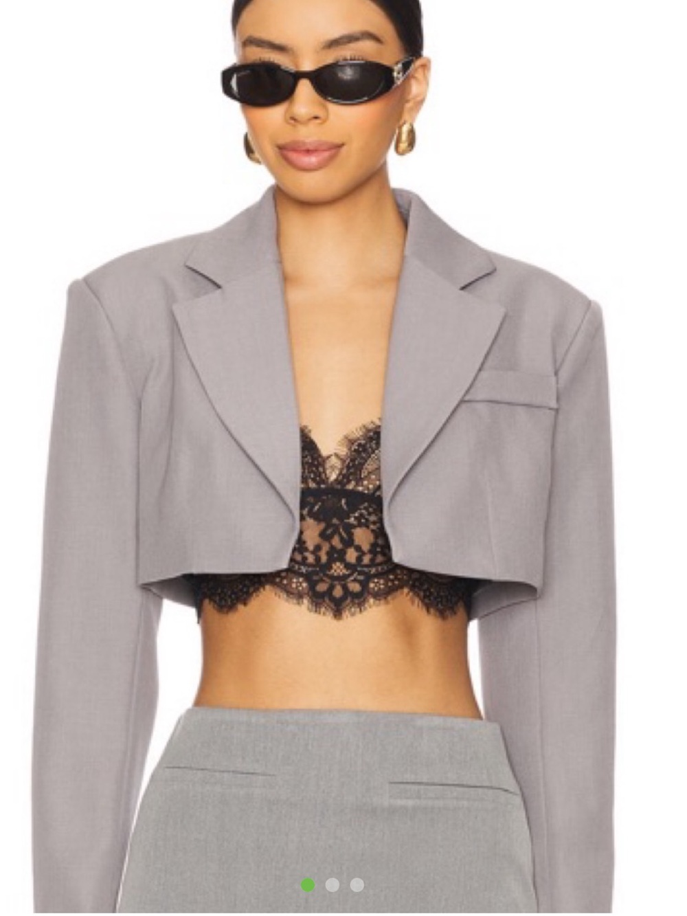Cropped Grey Tailored Blazer Crop Jacket